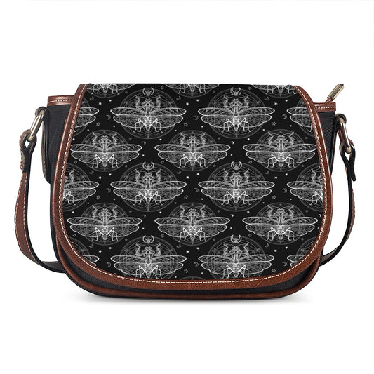 Mantis Spirit Animal Pattern Print Saddle Bag
