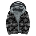 Mantis Spirit Animal Pattern Print Sherpa Lined Zip Up Hoodie