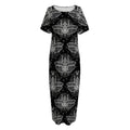 Mantis Spirit Animal Pattern Print Short Sleeve Long Nightdress