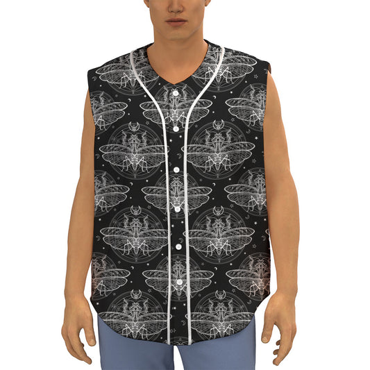Mantis Spirit Animal Pattern Print Sleeveless Baseball Jersey