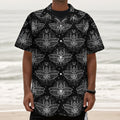 Mantis Spirit Animal Pattern Print Textured Short Sleeve Shirt