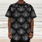 Mantis Spirit Animal Pattern Print Textured Short Sleeve Shirt