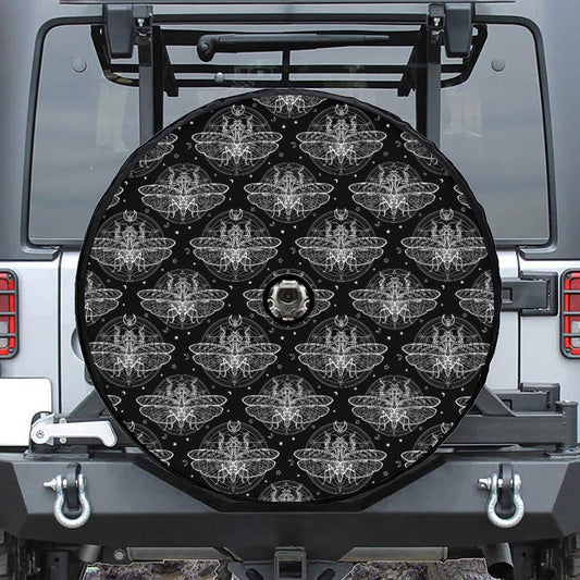Mantis Spirit Animal Pattern Print Tire Cover With Camera Hole