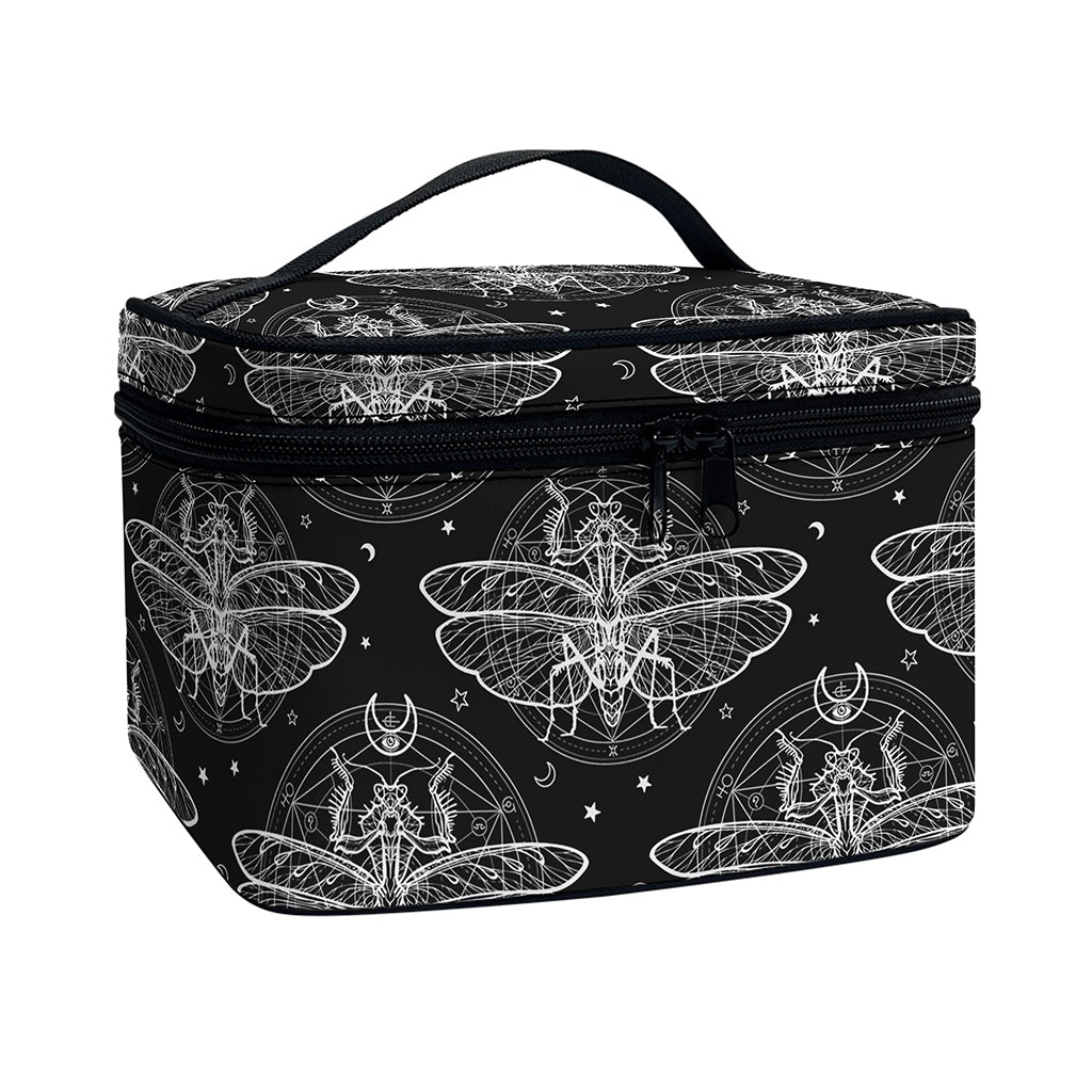 Mantis Spirit Animal Pattern Print Travel Makeup Bag