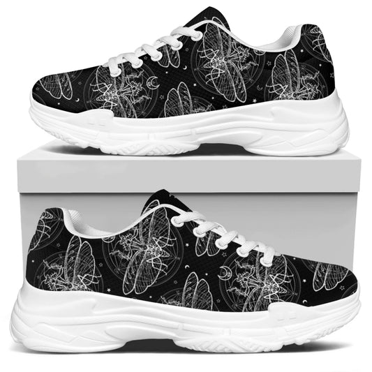 Mantis Spirit Animal Pattern Print White Chunky Shoes