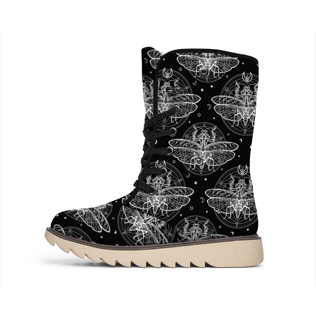 Mantis Spirit Animal Pattern Print Winter Boots