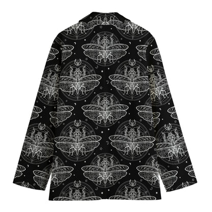 Mantis Spirit Animal Pattern Print Women's Blazer