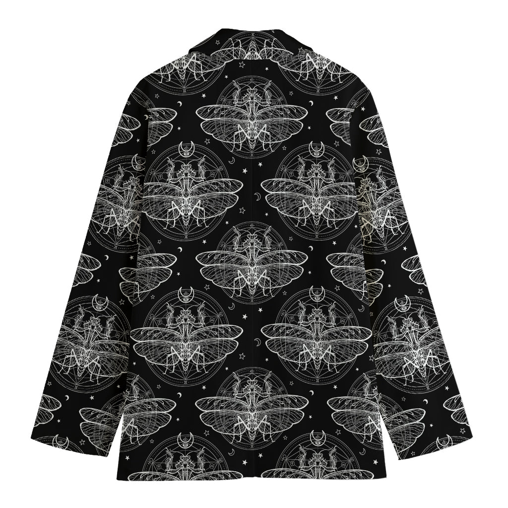 Mantis Spirit Animal Pattern Print Women's Cotton Blazer