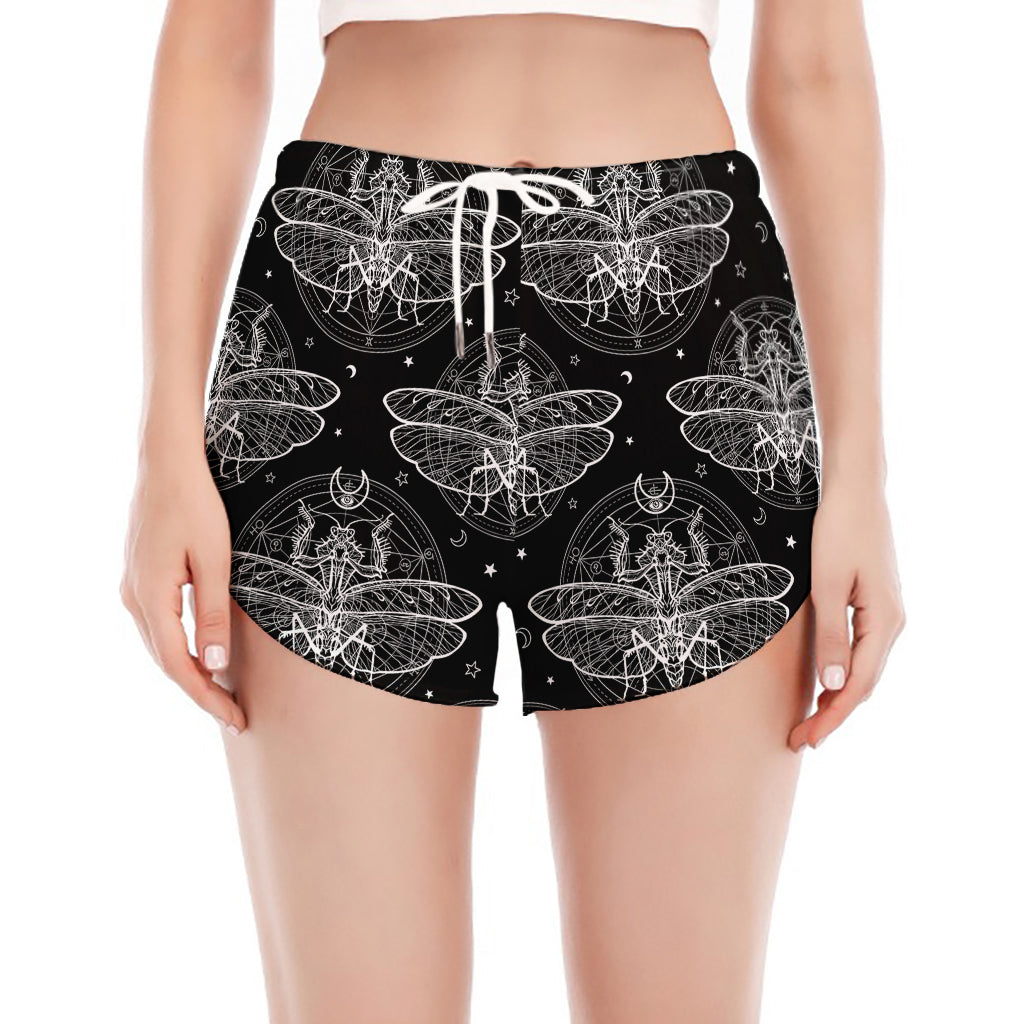 Mantis Spirit Animal Pattern Print Women's Split Running Shorts