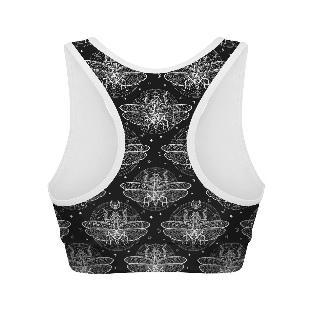 Mantis Spirit Animal Pattern Print Women's Sports Bra