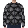 Mantis Spirit Animal Pattern Print Zip Sleeve Bomber Jacket