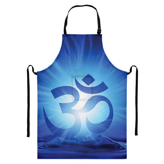 Mantra Om Print Bib Apron With Pocket