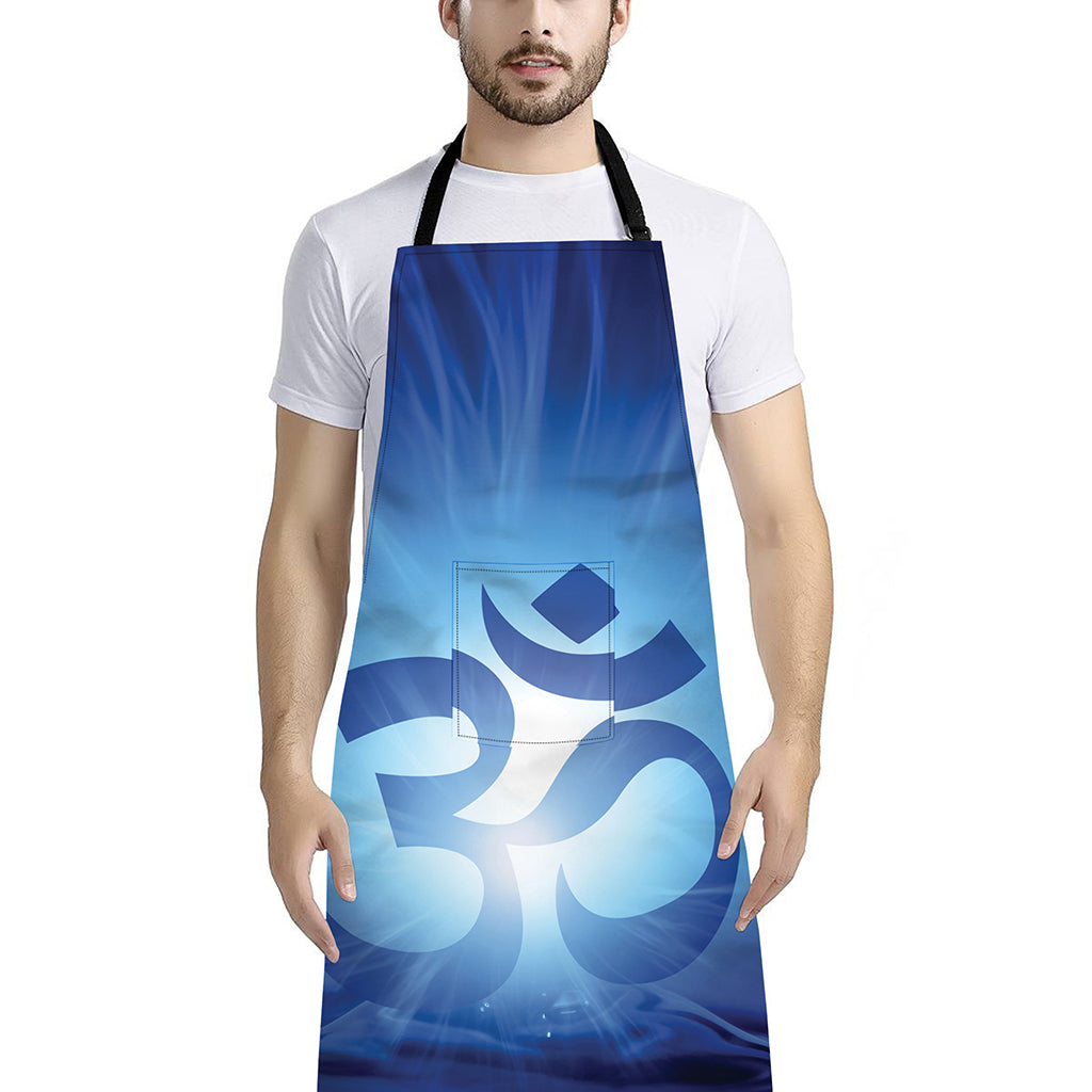 Mantra Om Print Bib Apron With Pocket