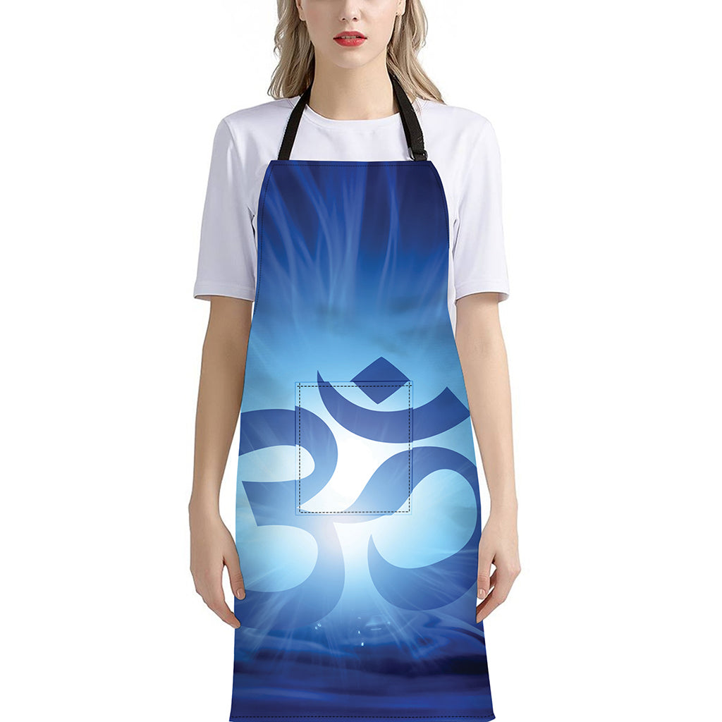 Mantra Om Print Bib Apron With Pocket