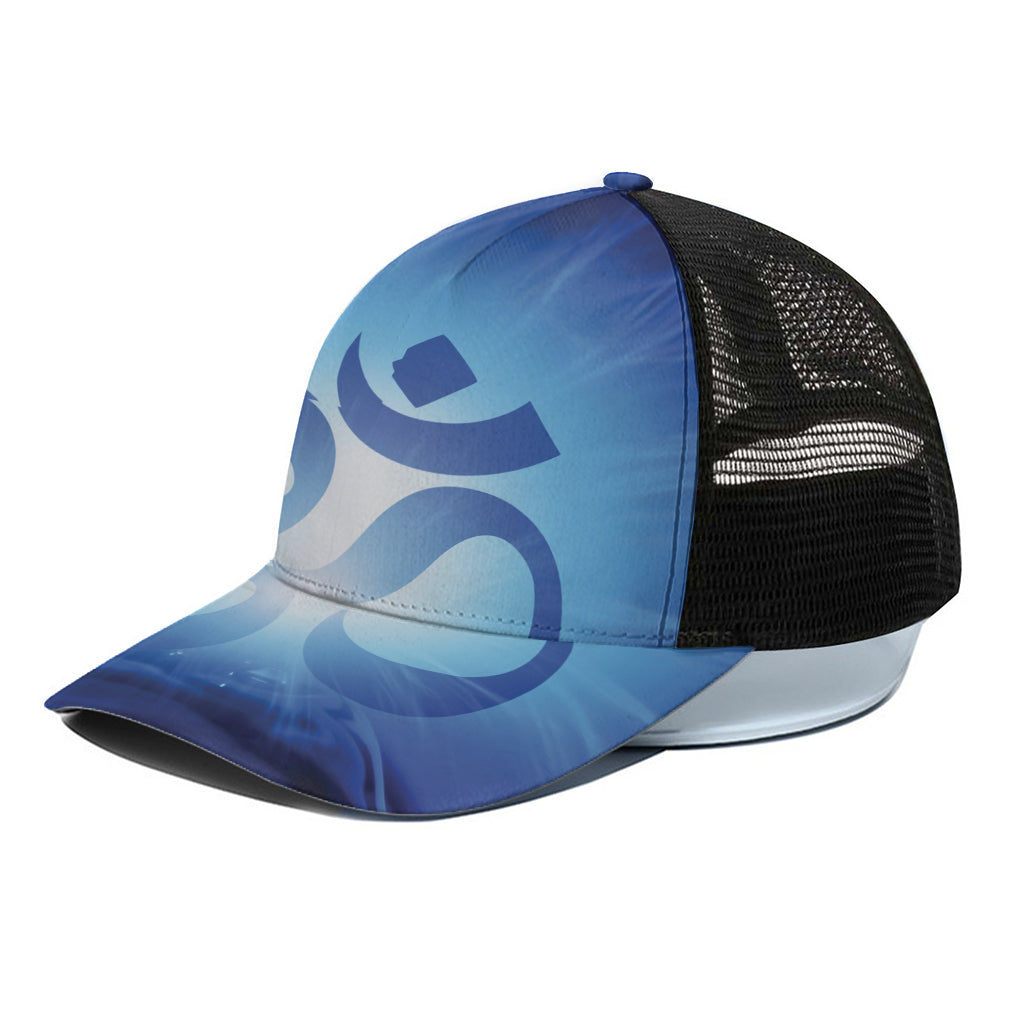 Mantra Om Print Black Mesh Trucker Cap