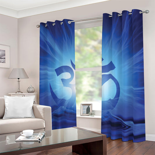 Mantra Om Print Blackout Grommet Curtains