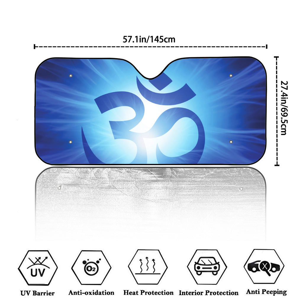 Mantra Om Print Car Windshield Sun Shade