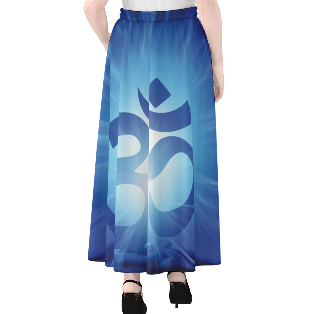 Mantra Om Print Chiffon Maxi Skirt