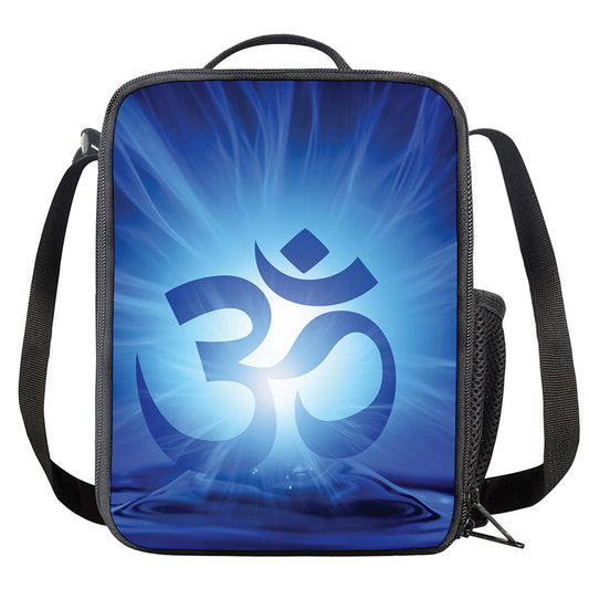 Mantra Om Print Crossbody Lunch Bag