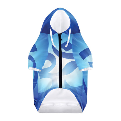 Mantra Om Print Dog Zip Up Hoodie