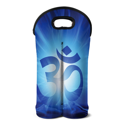 Mantra Om Print Double Neoprene Wine Tote