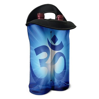 Mantra Om Print Double Neoprene Wine Tote