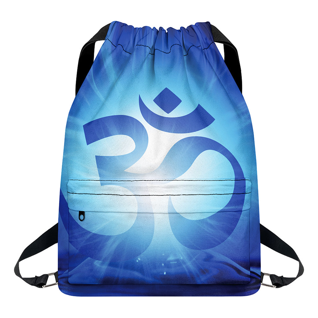 Mantra Om Print Drawstring Backpack