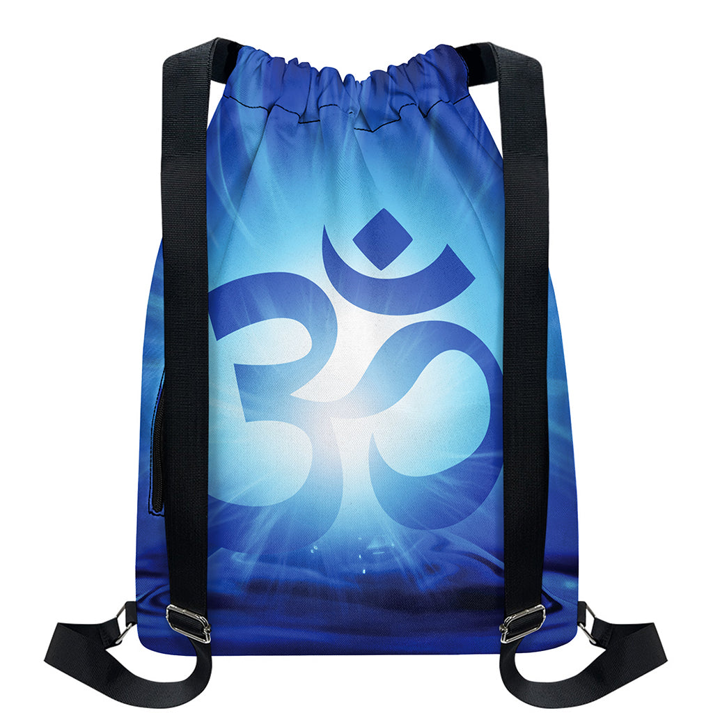 Mantra Om Print Drawstring Backpack