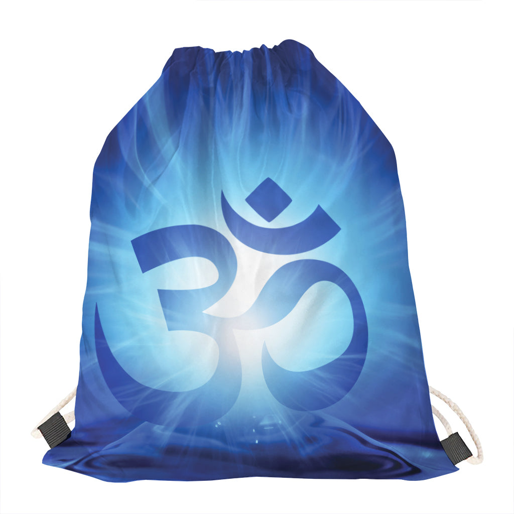 Mantra Om Print Drawstring Bag