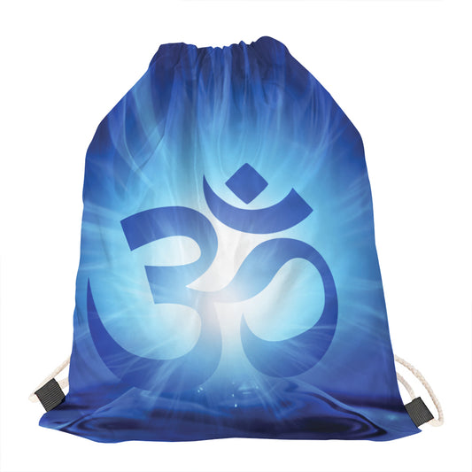 Mantra Om Print Drawstring Bag