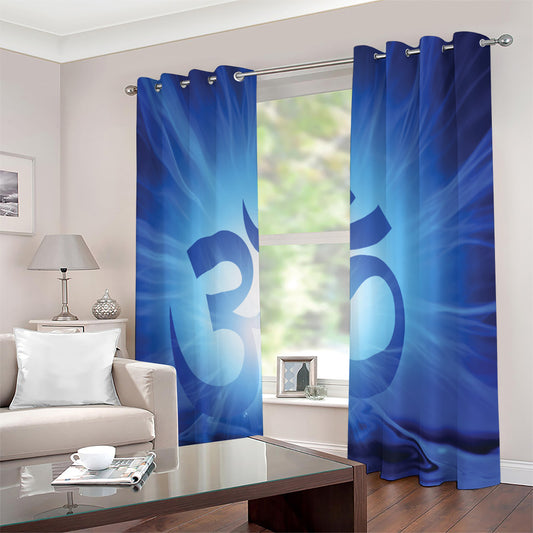 Mantra Om Print Extra Wide Grommet Curtains