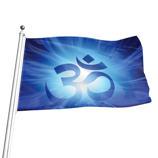 Mantra Om Print Flag