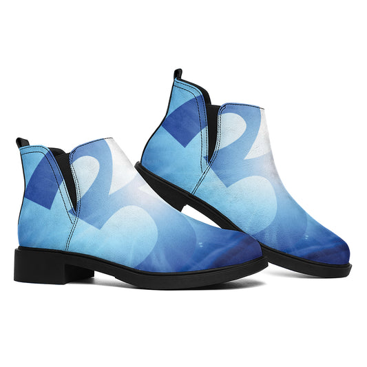 Mantra Om Print Flat Ankle Boots
