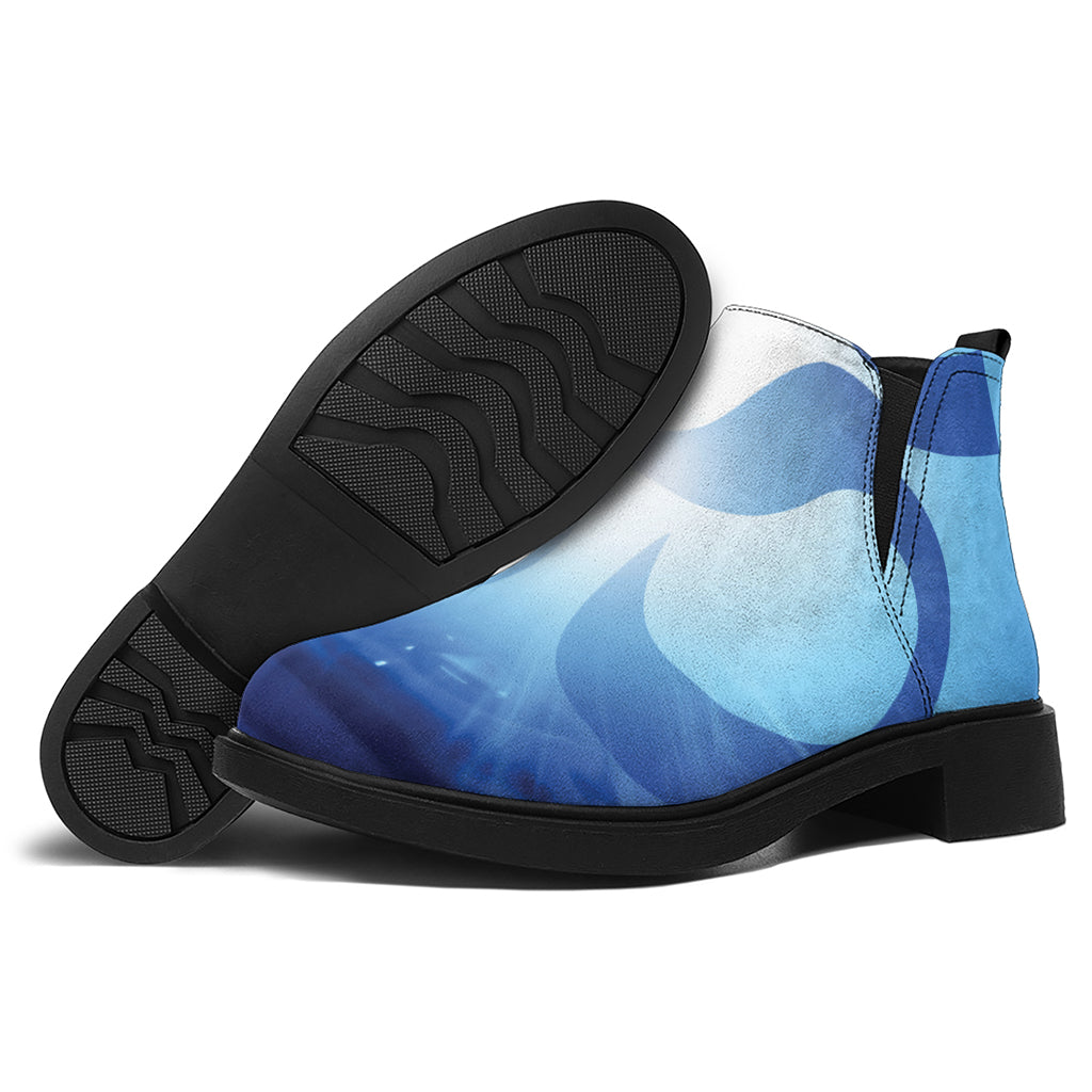 Mantra Om Print Flat Ankle Boots