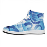 Mantra Om Print High Top Leather Sneakers