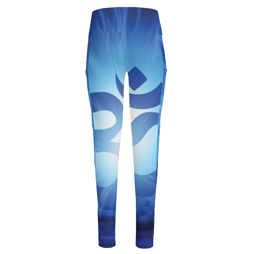 Mantra Om Print High-Waisted Pocket Leggings