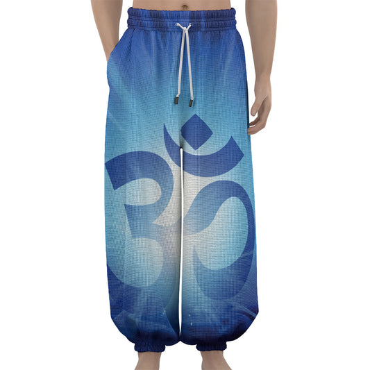 Mantra Om Print Lantern Pants