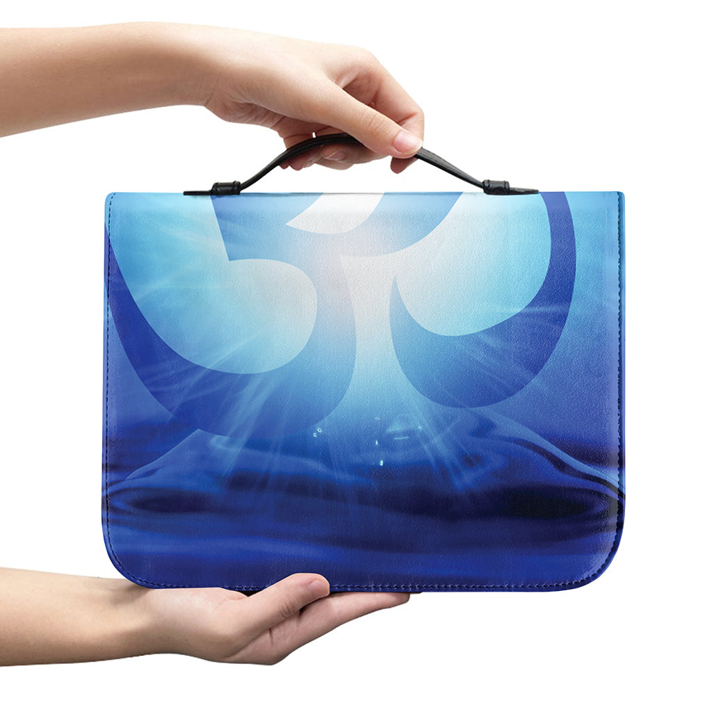 Mantra Om Print Leather Bible Cover