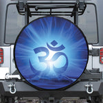 Mantra Om Print Leather Spare Tire Cover
