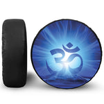 Mantra Om Print Leather Spare Tire Cover