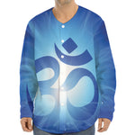 Mantra Om Print Long Sleeve Baseball Jersey