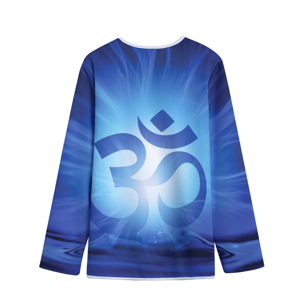 Mantra Om Print Long Sleeve Short Coat