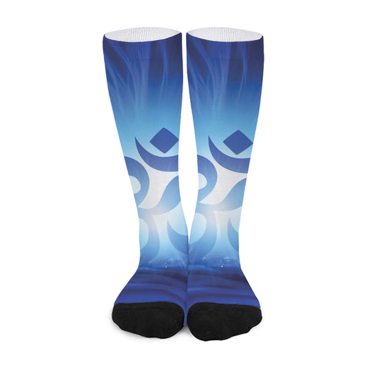 Mantra Om Print Long Socks