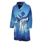 Mantra Om Print Men's Bathrobe