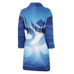 Mantra Om Print Men's Bathrobe