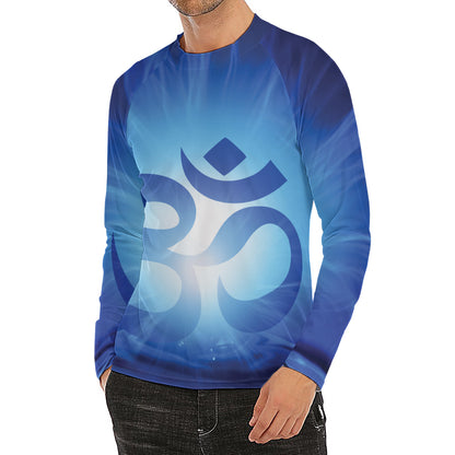 Mantra Om Print Men's Long Sleeve Rash Guard