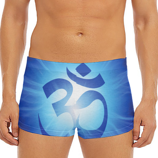 Mantra Om Print Men's Short Boxer Briefs