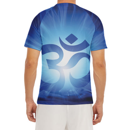 Mantra Om Print Men's Short Sleeve Rash Guard