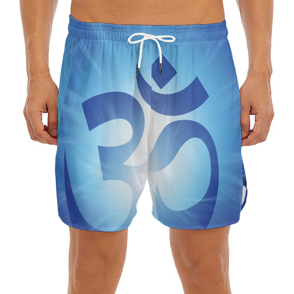 Mantra Om Print Men's Split Running Shorts