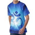Mantra Om Print Men's Velvet T-Shirt